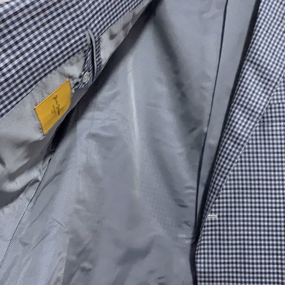 NEW $1195 Hickey Freeman Sportcoat!  US 44  Wool & Silk  Blue Check  Made in USA - Picture 2 of 5
